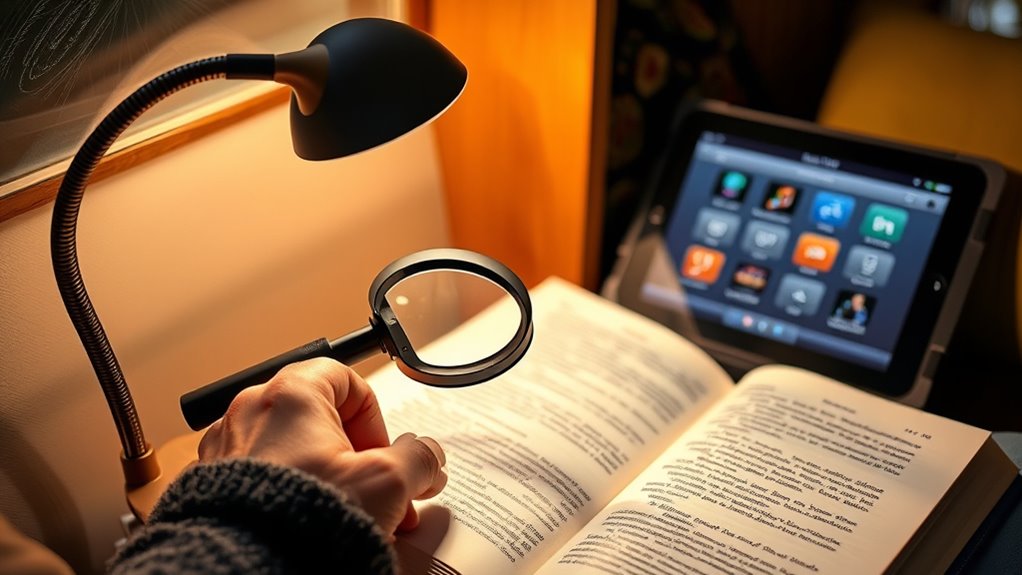 adjustable glare free reading lighting