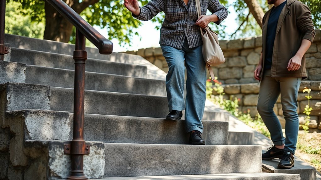 balance problems on stairs