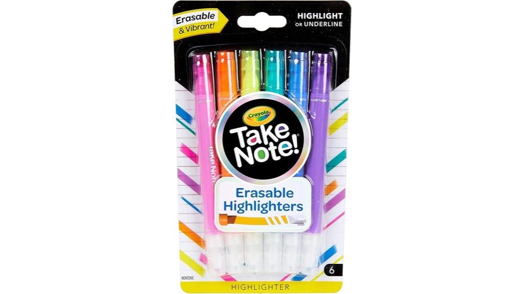 erasable color highlighters set