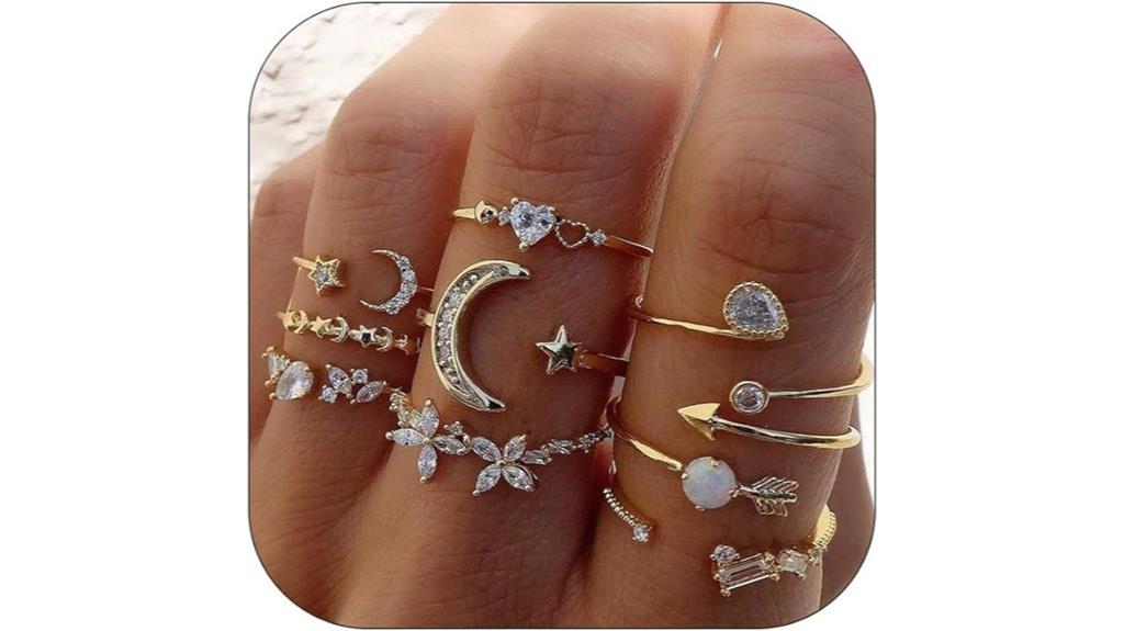 gold stacking rings set