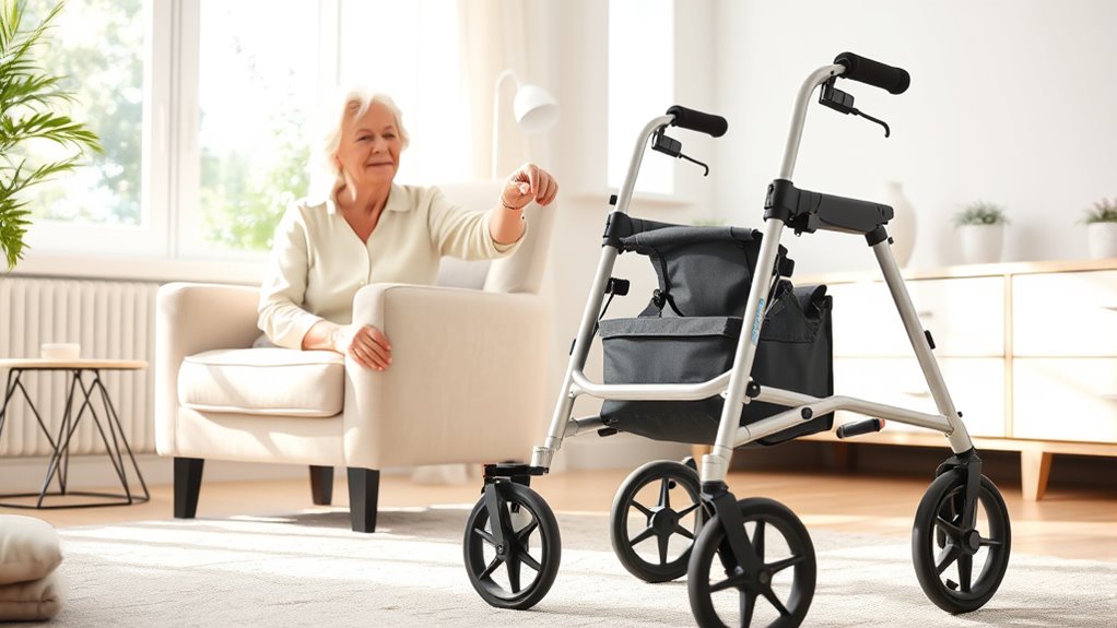 mobility aid with wheels