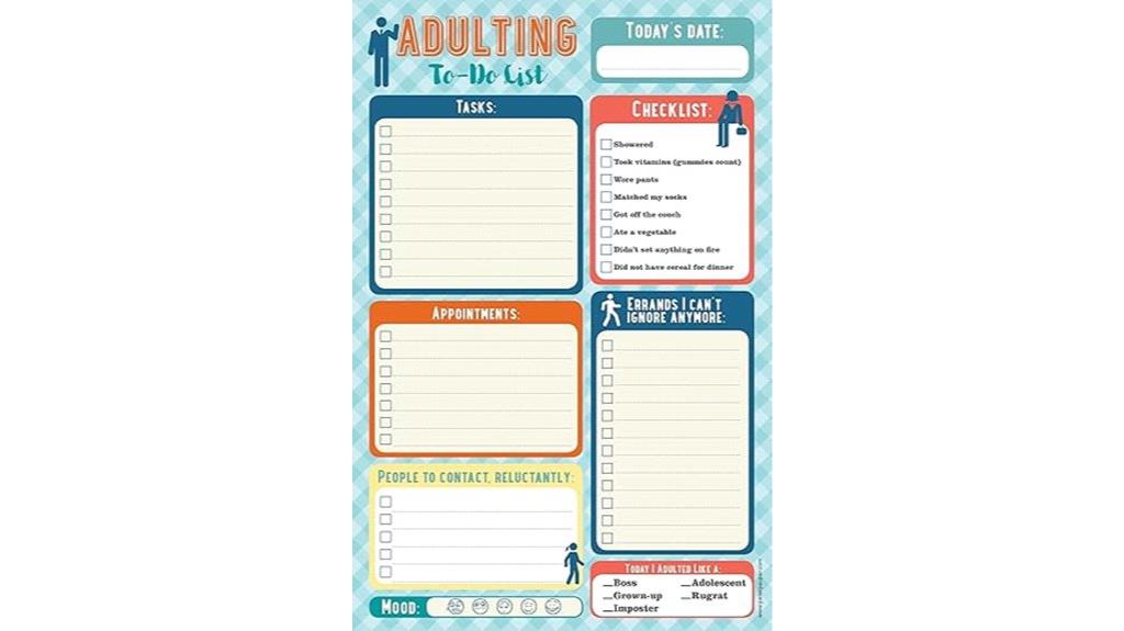organized adult responsibilities checklist