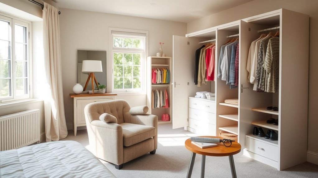 organized well lit dressing space