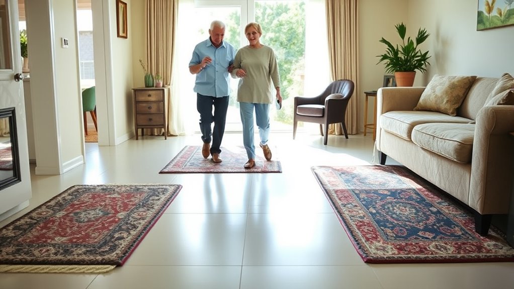 secure non slip rugs placement