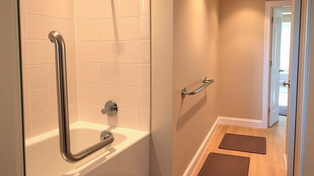 secure sturdy anchored grab bars