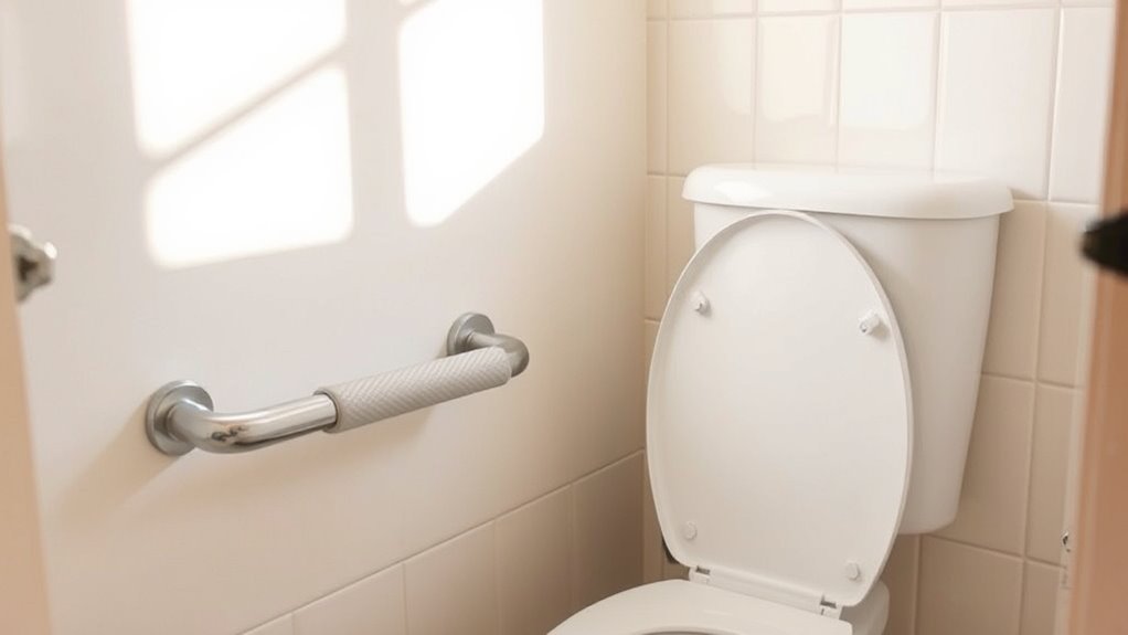 securely mounted strategically placed grab bars