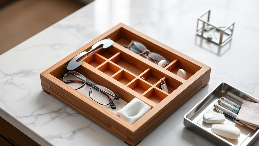 glasses and hearing aid organizers