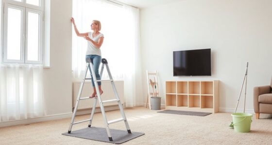 prevent falls during cleaning