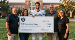 Raiders QB Mendoza, family deliver $500K gift to University of Miami for MS research