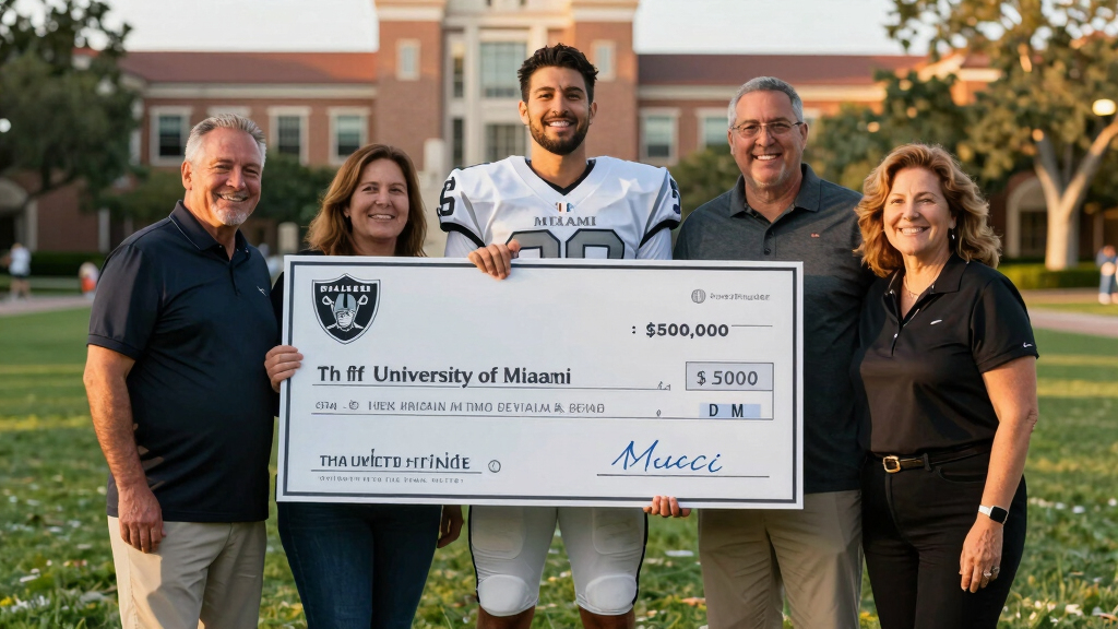 Raiders QB Mendoza, family deliver $500K gift to University of Miami for MS research