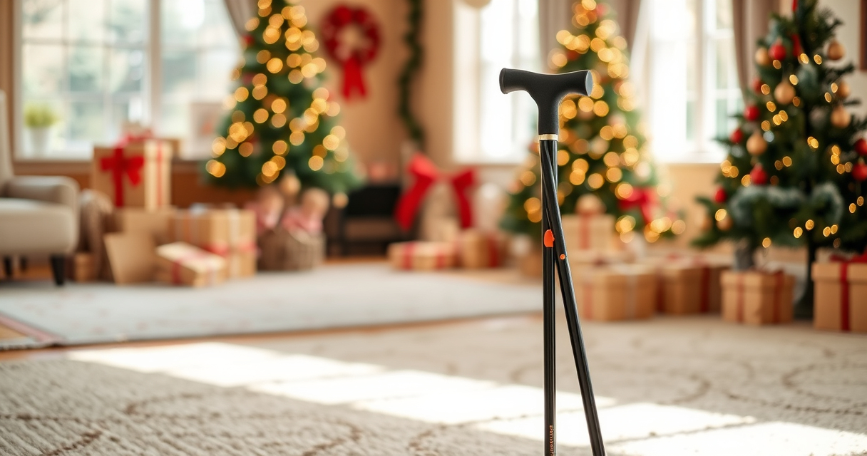 Yayayo Folding Cane with Seat and LED Light for Holiday Outings